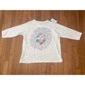 Kyla Seo Comfort Women's Nilani Top Embroidery Wild Flowers Size Small